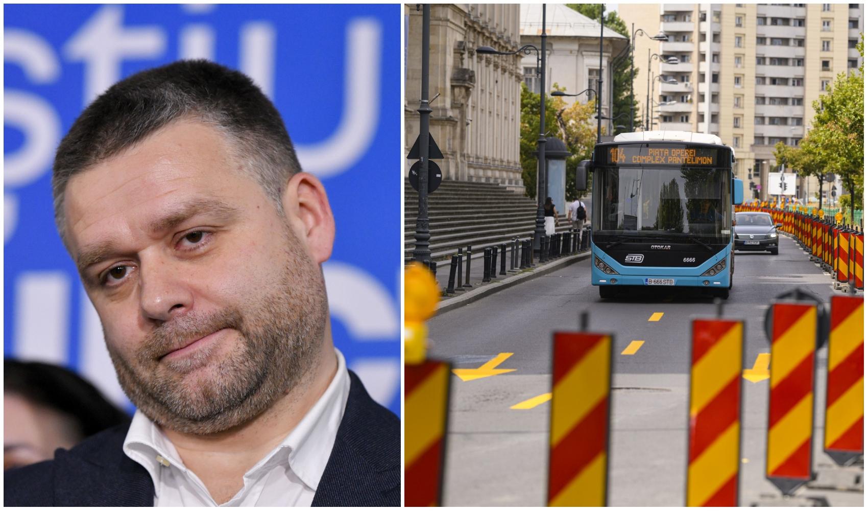 colaj foto cu ciprian ciucu si autobuz stb