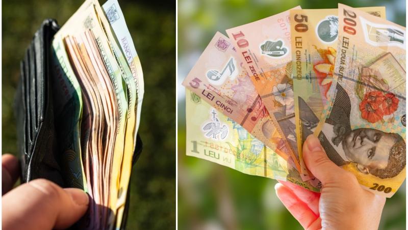 colaj foto cu bani romanesti