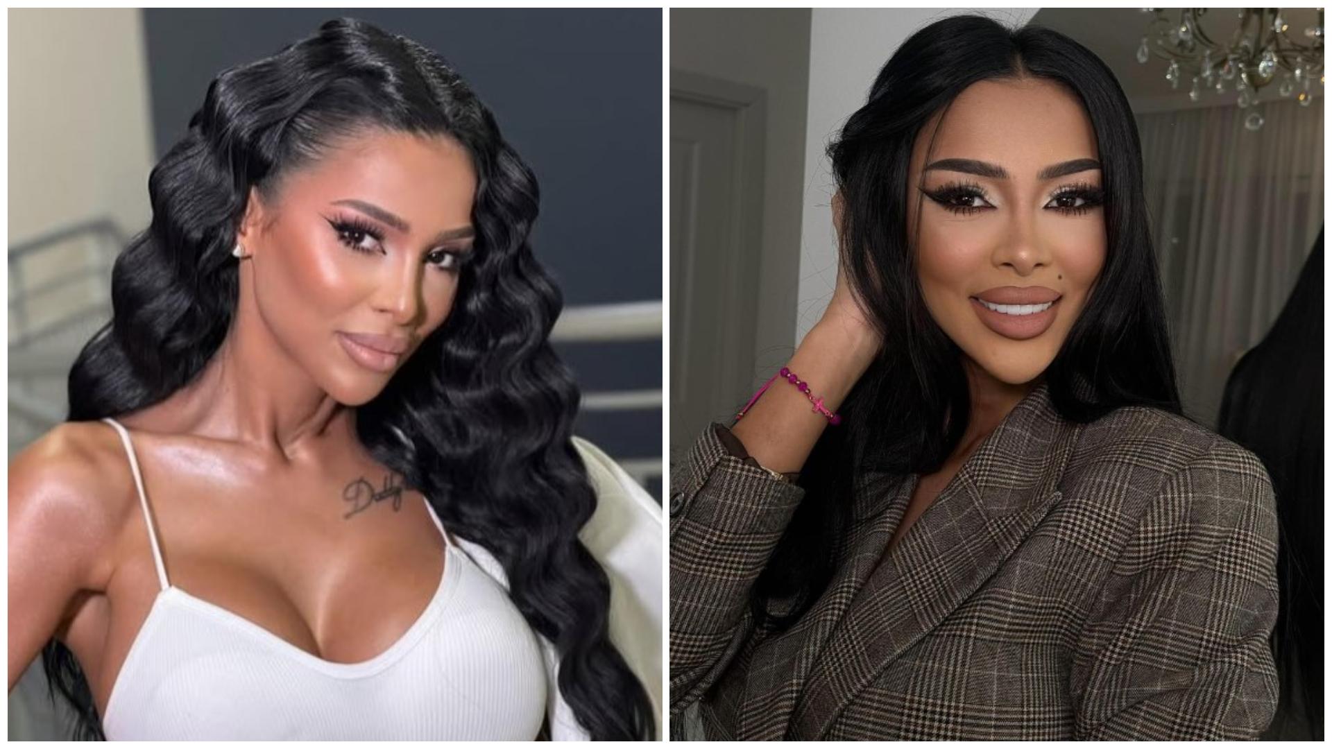 Colaj cu Cristina Pucean în două ipostaze diferite