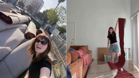 Ce a făcut o femeie cu covorul roșu de la Oscar, pe care l-a găsit aruncat la gunoi. Imaginile cu ea au devenit virale