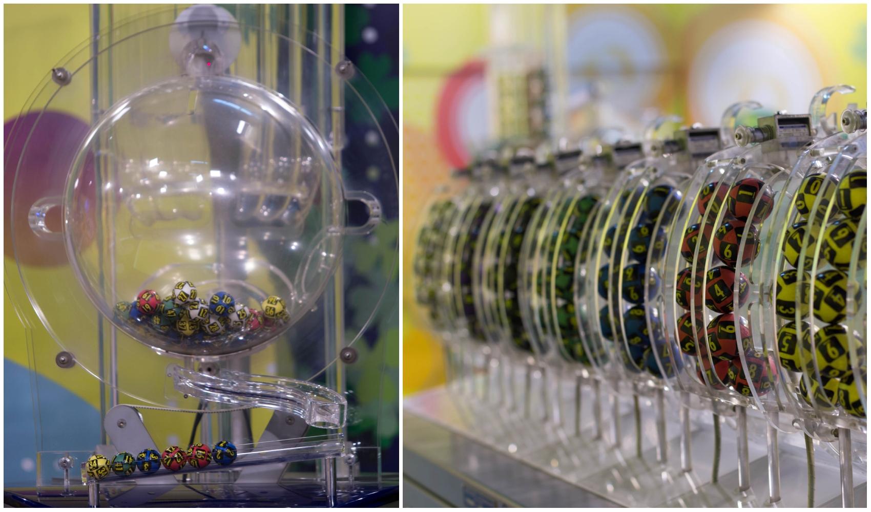 colaj foto cu urne cu bile de loterie