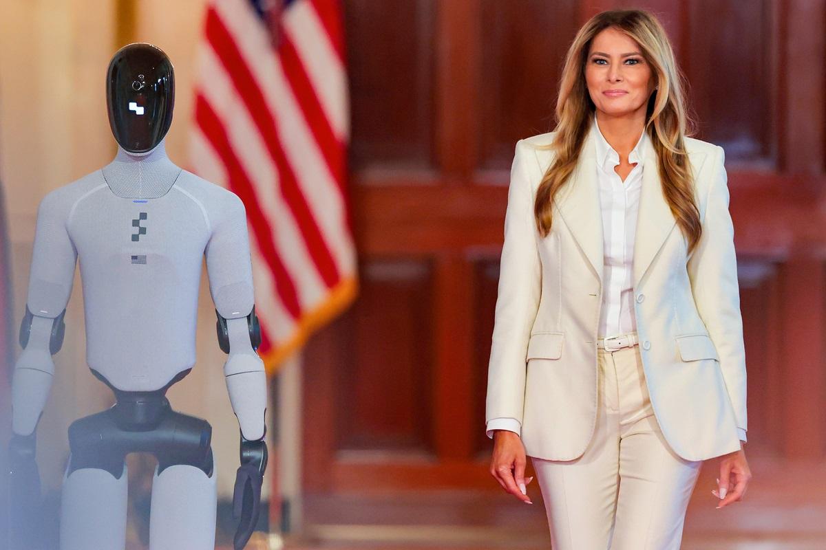 Melania Trump a apărut &icirc;nsoțită de un robot la un eveniment tech. Despre ce au vorbit Prima Doamnă și &bdquo;invitatul umanoid&rdquo;