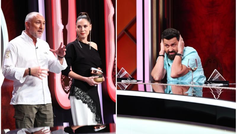 colaj foto cu orlndo zaharia, chef florin ivan si irina fodor la chefi la cutite