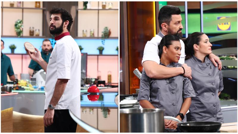 Colaj cu chef Richard Abou Zaki, chef Orlando Zaharia și două concurente din echipa gri