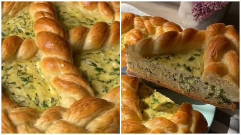 Rețetă de pască cu br&acirc;nză sărată, ceapă verde și șuncă. Preparatul inedit care nu trebuie să lipsească de pe masa de Paște