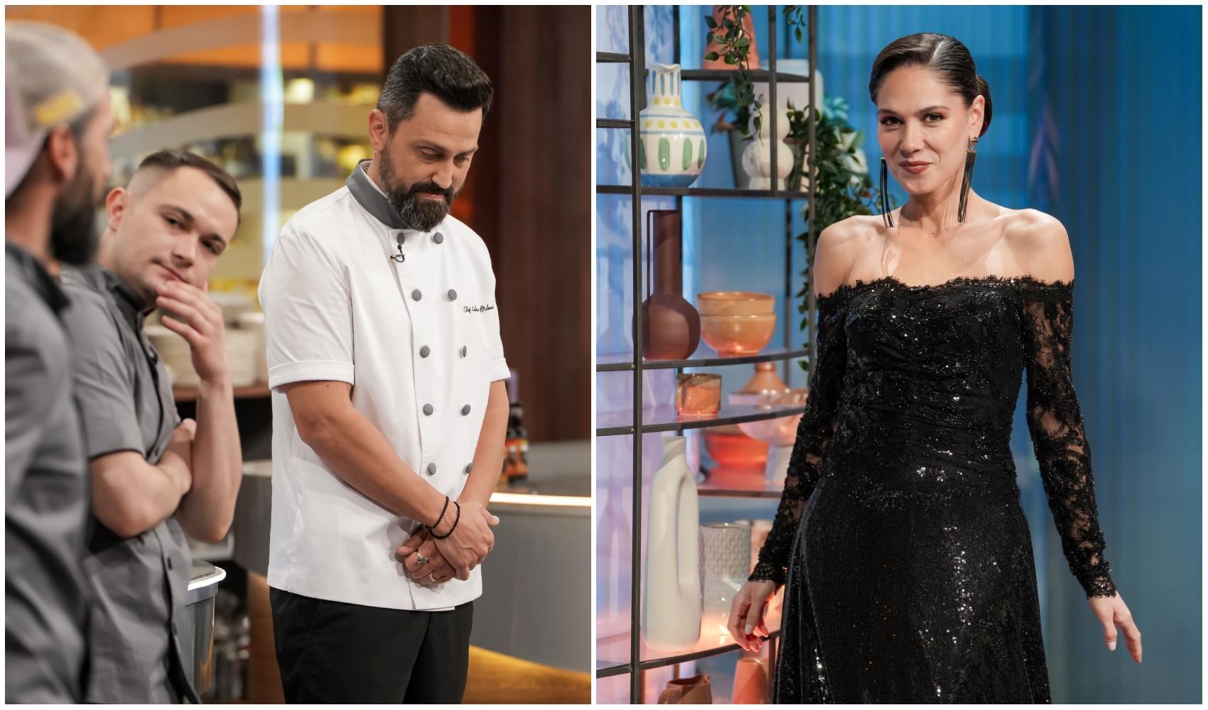 colaj foto cu chef orlando zaharia si petrică drelciuc si irina fodor la chefi la cutite