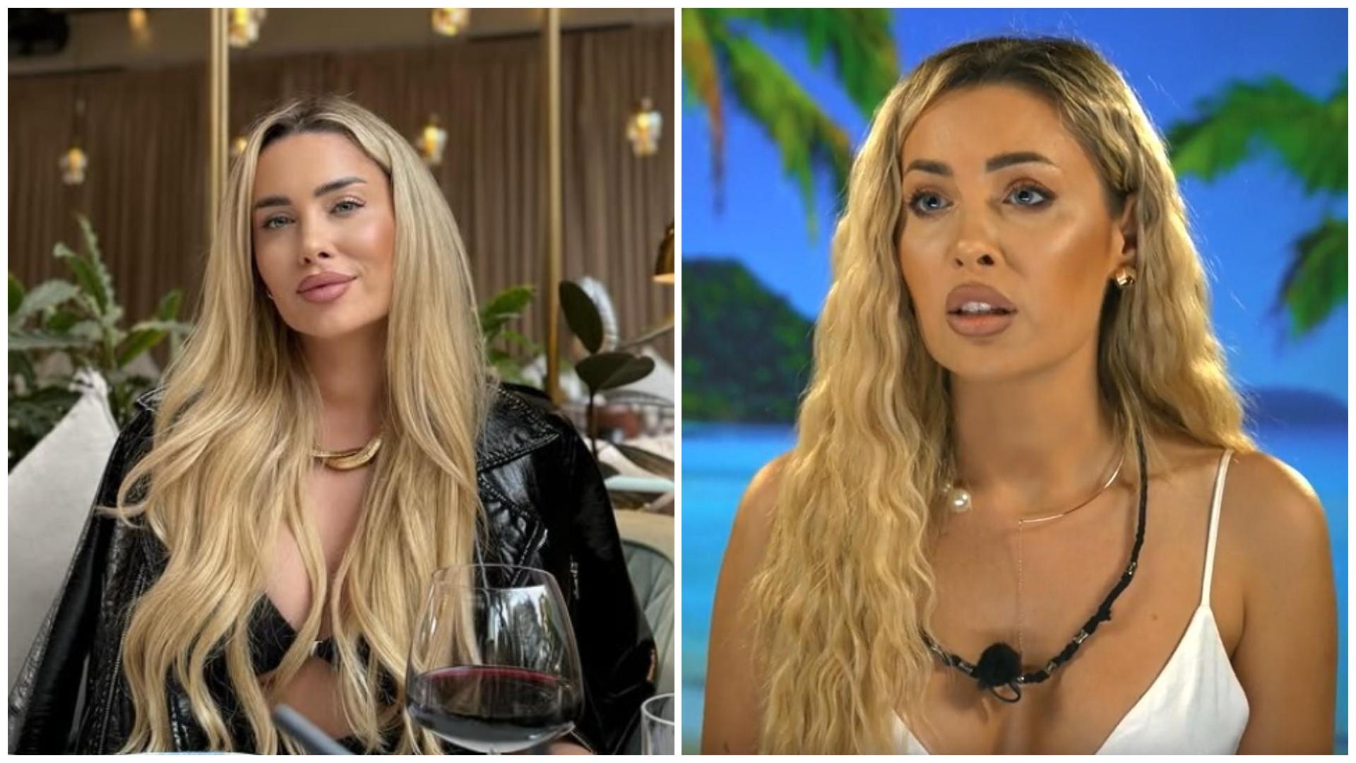 Colaj cu Oana Monea în două ipostaze diferite