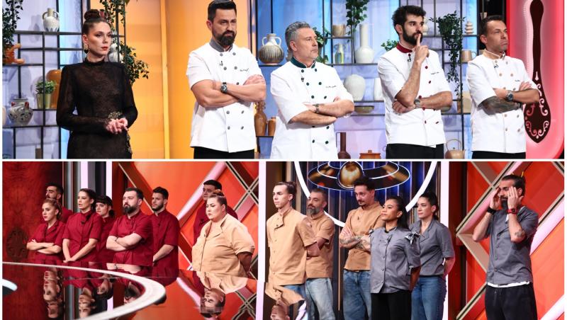 colaj foto cu irina fodor si juratii si concurentii din editia din 22 aprilie 2026 a emisiunii Chefi la cuțite