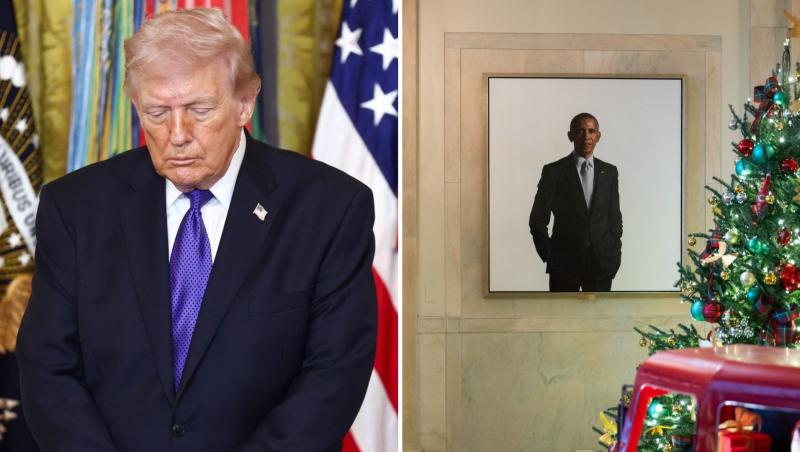 Gestul lui Donald Trump care a stârnit controverse. Unde a fost mutat portretul lui Barack Obama de la Casa Albă
