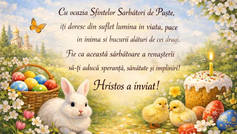 Mesaje și Felicitări de Paște 2026. Urări creștine, haioase, formale sau calde și prietenoase pentru Învierea Domnului