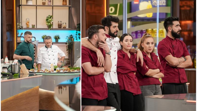 colaj foto cu chef alexandru sautner si chef richard abou zaki alaturi de concurenti, la chefi la cutite