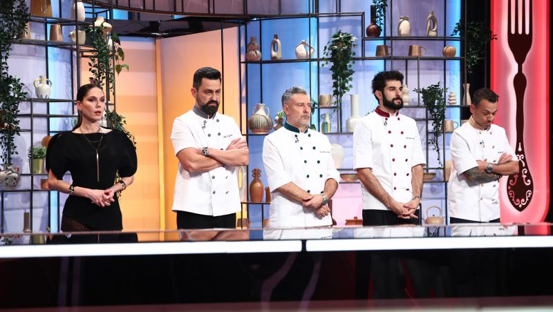 Irina Fodor și chefii show-ului culinar &icirc;n fața concurenților