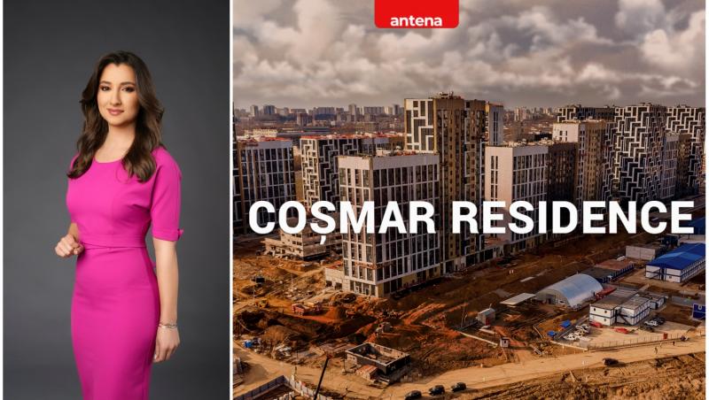 imagine cu adreea milea in rochie roz si imagine cu bloguri, reprezentativa pentru campania coșmar residence