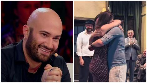 Moment neașteptat la spectacolul lui Mihai Bendeac. Actorul a devenit complice la o cerere &icirc;n căsătorie ca &icirc;n filme