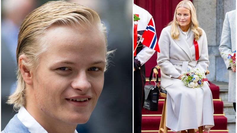 colaj foto cu Marius Borg H&oslash;iby si mama sa, printesa moștenitoare a Norvegiei, pe nme Mette Marit