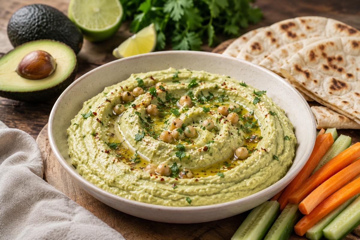 Hummus cu avocado. Rețetă cremoasă, sănătoasă și gata &icirc;n 10 minute