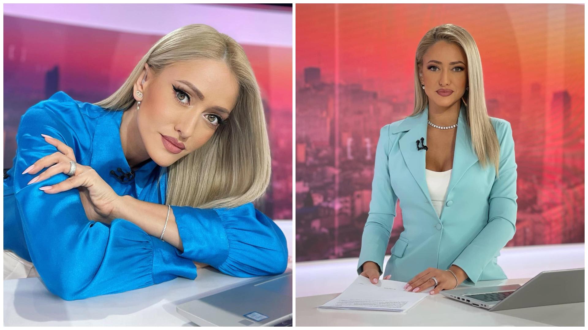 Colaj cu Iuliana Pepene în două ipostaze diferite la pupitru Observator