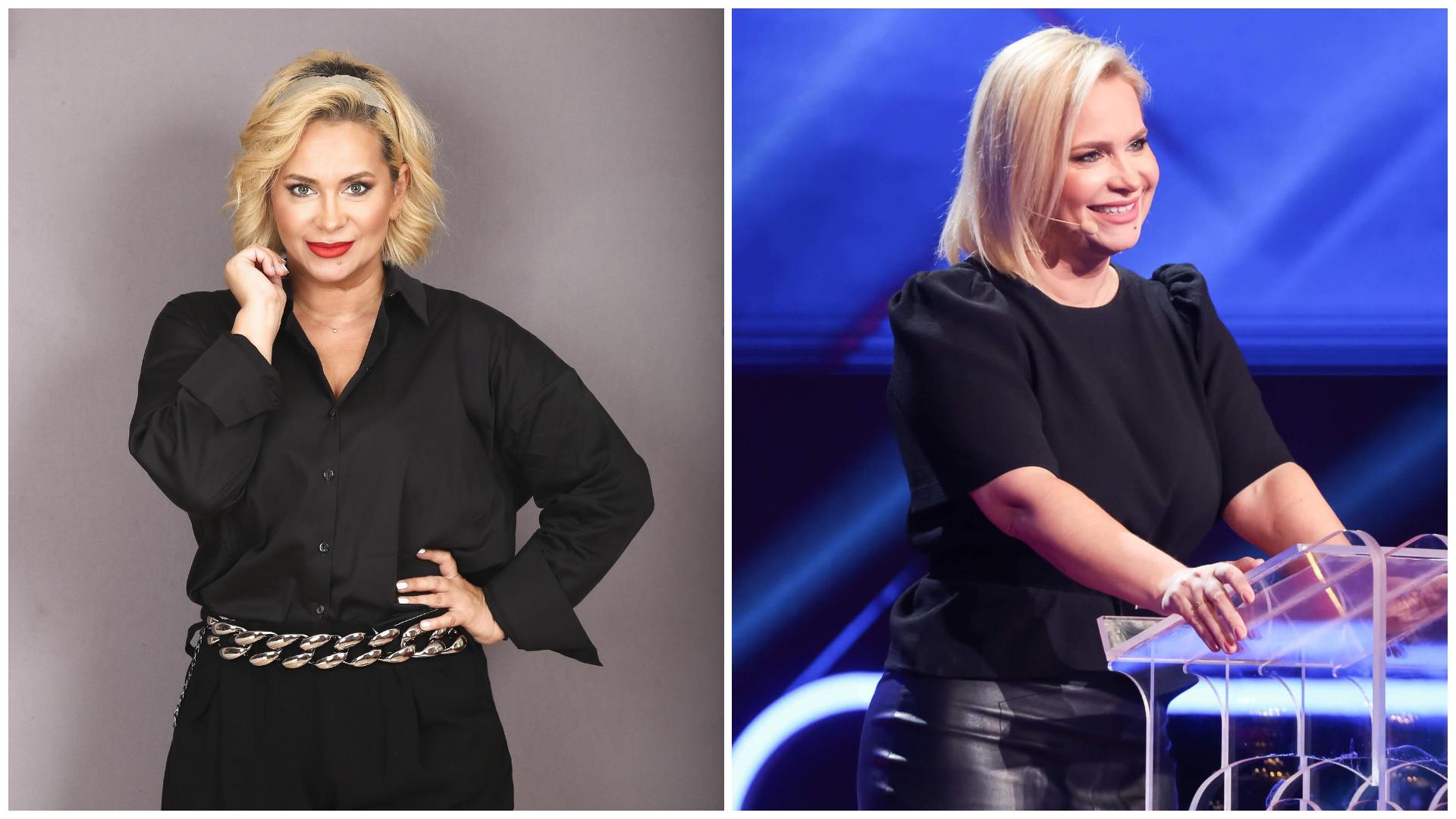 Colaj cu Paula Chirilă în două ipostaze diferite la emisiuni diferite