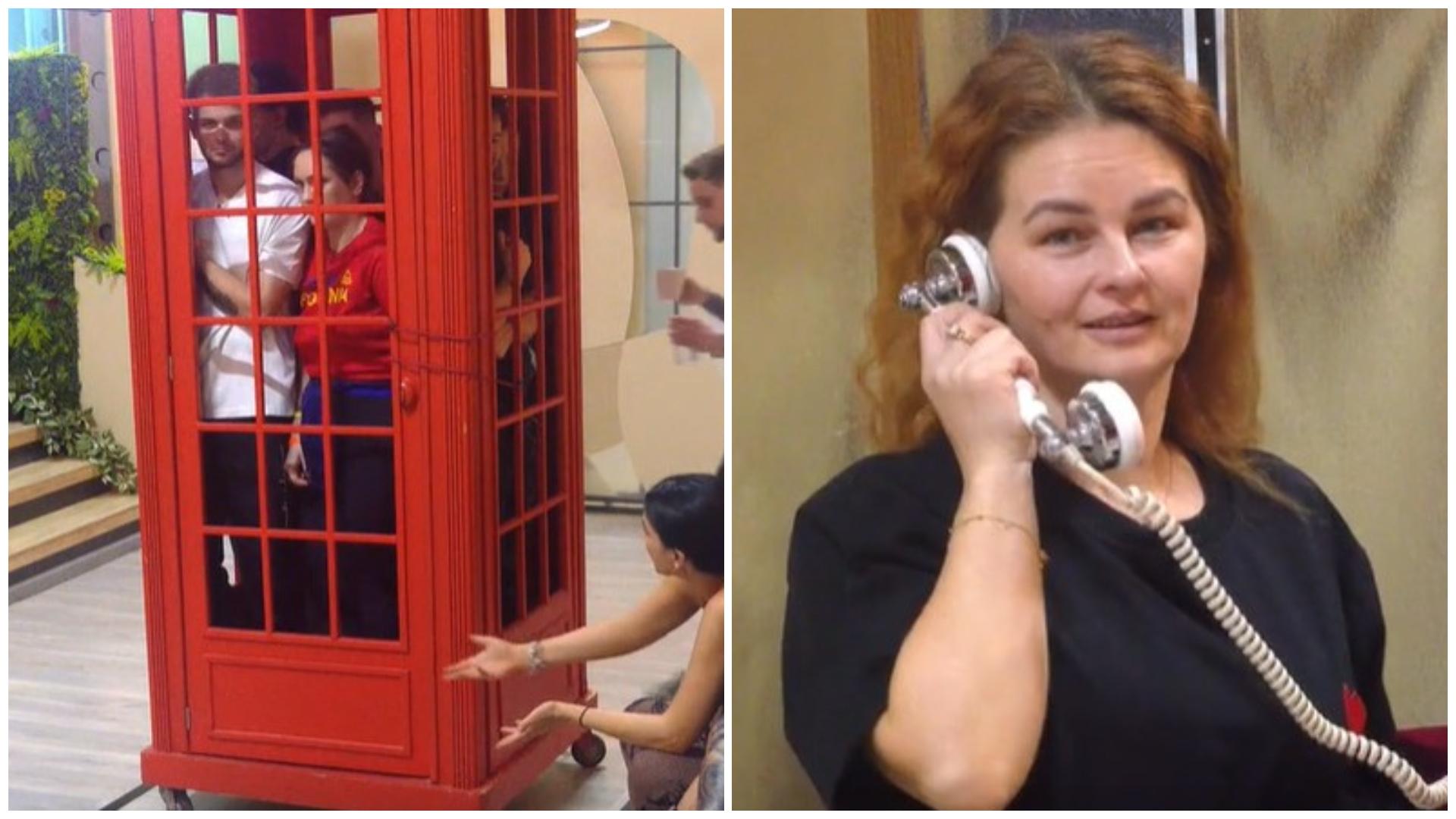 Colaj cu doamne Melinda și concurenții din cabina telefonică