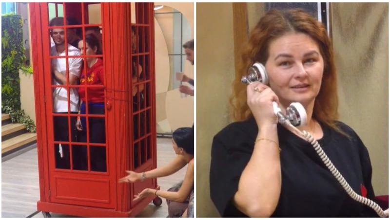 Colaj cu doamne Melinda și concurenții din cabina telefonică