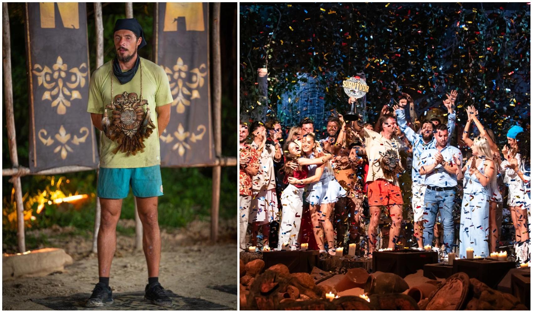 colaj foto cu lucian popa si ceilalti concurenti de la survivor romania in marea finala