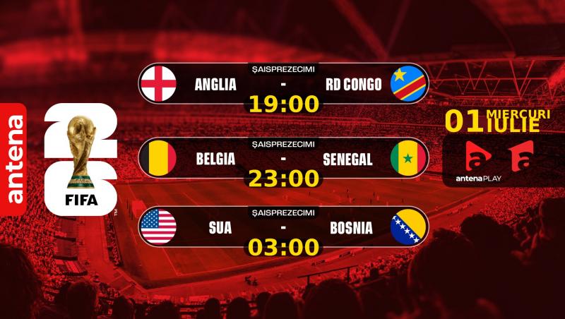 Norvegia, Franţa și Mexic, ȋn optimile Campionatului Mondial, ȋn cea de-a 20-a zi lider de audienţă la Antena 1