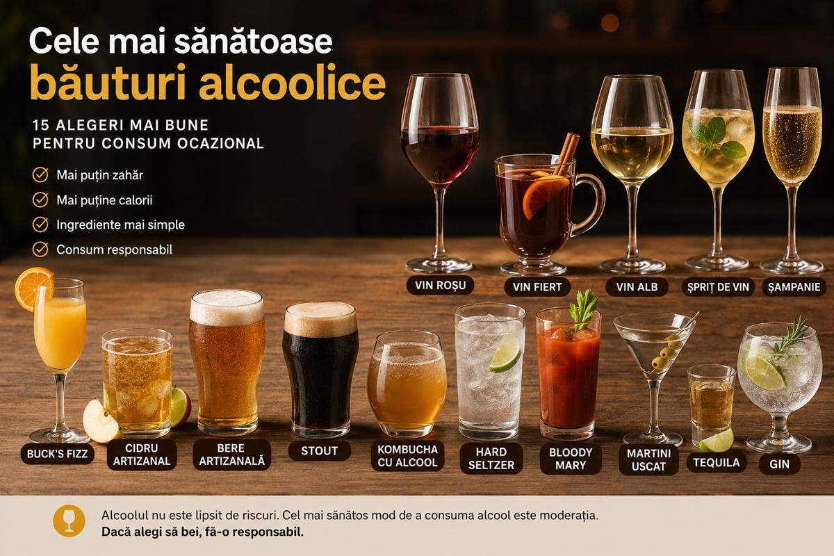 Cele mai sănătoase băuturi alcoolice: 15 opțiuni pe care le poți alege dacă bei ocazional