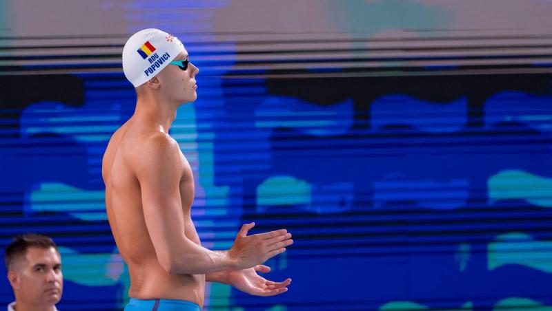 David Popovici, aur la 200 m liber la Campionatele Europene de la Paris. Sportivul român a marcat un moment istoric în natație