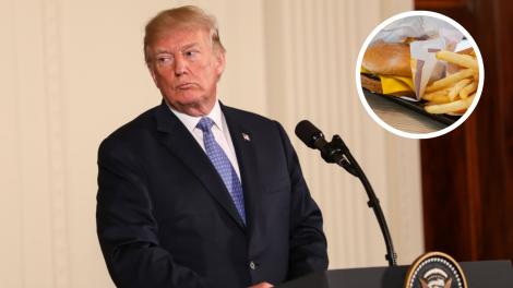 Ce dietă are Donald Trump. Burgerii și cartofii prăjiți nu lipsesc niciodată &icirc;n timpul călătoriilor