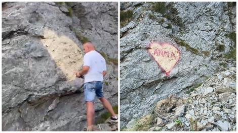 Un bărbat a desenat o declarație de dragoste pentru Anna pe Transfăgărășan. Autoritățile anunță că vor lua măsurile care se impun