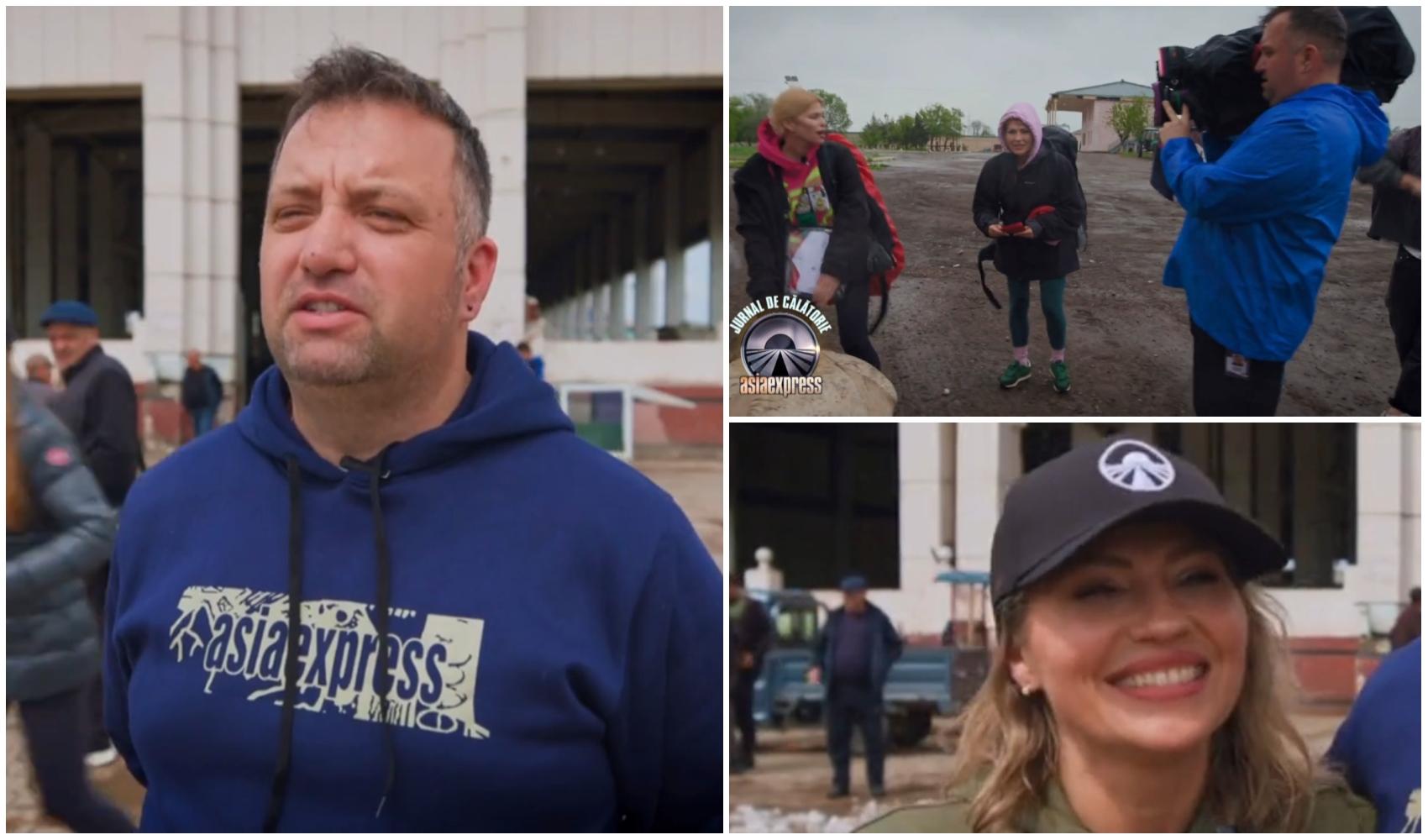 colaj foto cu marian negotei, cameraman, si mirela vaida la asia express