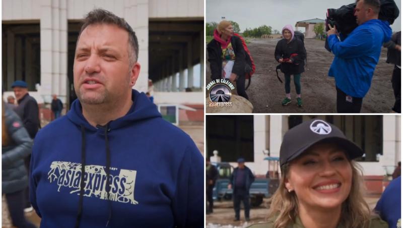 colaj foto cu marian negotei, cameraman, si mirela vaida la asia express