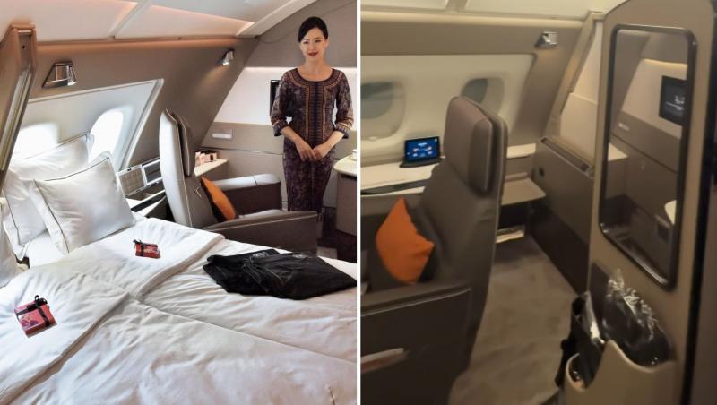Cum arată cabina de dormit de aproape 14.000 de dolari dintr-un Airbus A380. Luxul de care au parte pasagerii la bord