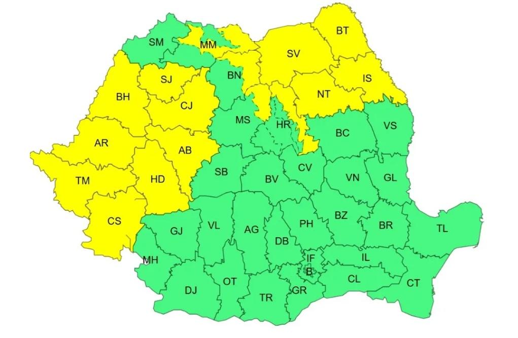 harta romaniei atentionari anm