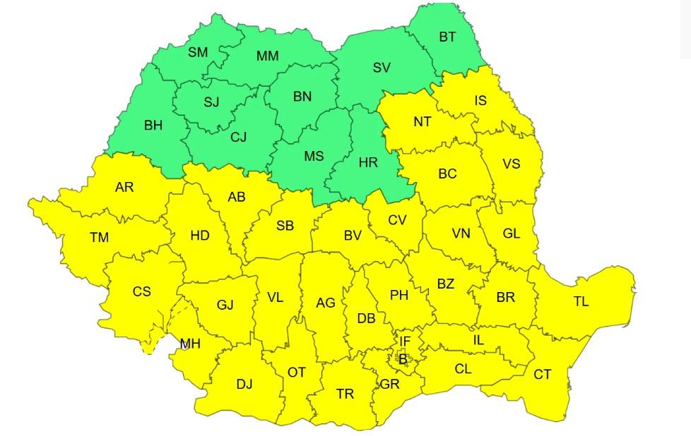 harta romaniei atentionari anm