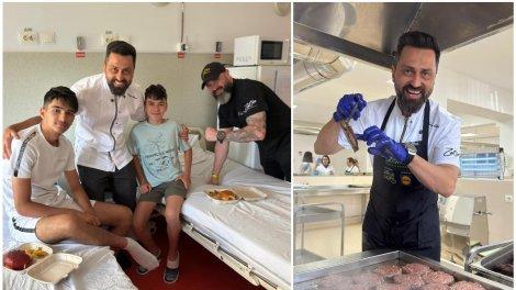 Chef Orlando Zaharia de la Chefi la cuțite a gătit pentru copiii de la Spitalul de Pediatrie din Pitești. Ce a recunoscut