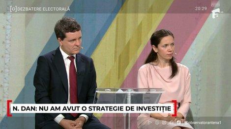 Mirabela Grădinaru, apariție elegantă alături de Nicușor Dan la dezbaterea finală din cadrul Observator. Cum îl susține