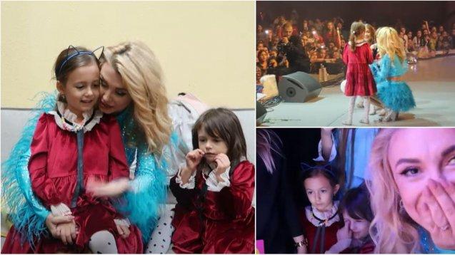 Andreea Bălan și-a adus fetițele, pentru prima oară, pe scenă. Cum au reacționat fiicele sale în fața publicului