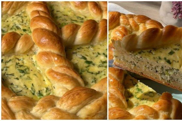 Rețetă de pască cu br&acirc;nză sărată, ceapă verde și șuncă. Preparatul inedit care nu trebuie să lipsească de pe masa de Paște