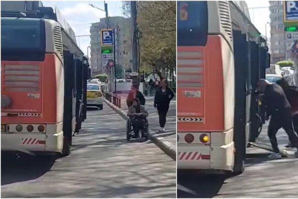 Gestul înduioșător făcut de un șofer STB pentru o persoană cu dizabilități. Momentul, surprins de un alt trecător