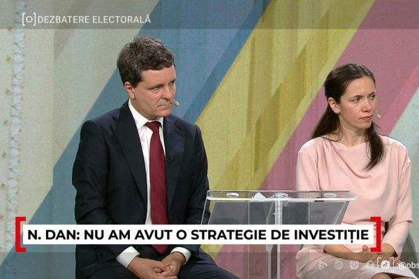 Mirabela Grădinaru, apariție elegantă alături de Nicușor Dan la dezbaterea finală din cadrul Observator. Cum îl susține