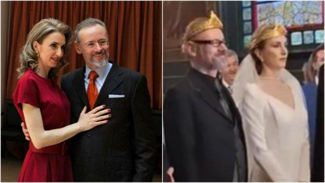 Mihai Albu și Elena Nechifor s-au căsătorit religios. Ce rol important a avut Mikaela, fiica designerului, în biserică