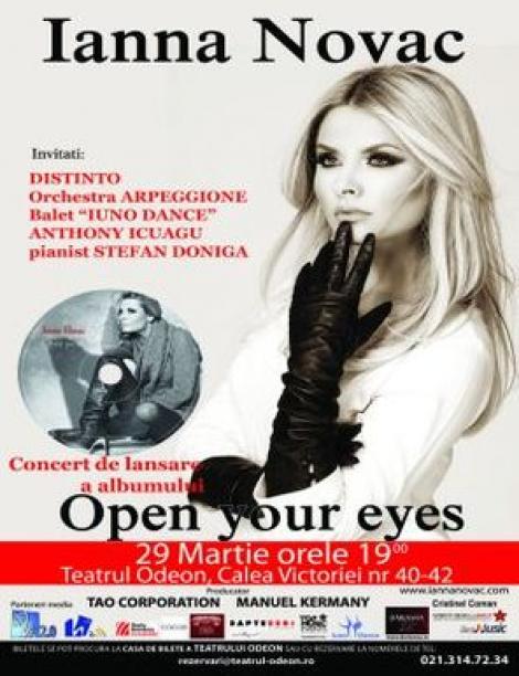 Ianna Novac sustine concertul de lansare a albumului "Open Your Eyes"