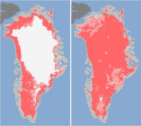 Ghetarii din Arctica si Groenlanda se topesc intr-un ritm-record