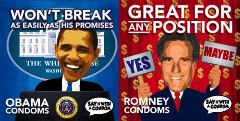 Prezervativele Obama vs. prezervativele Romney. Tu ce preferi?