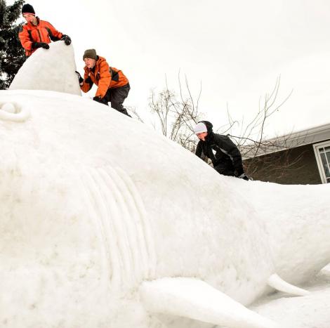 Le-au trebuit 95 de ore să construiască acest monstru din zăpadă!