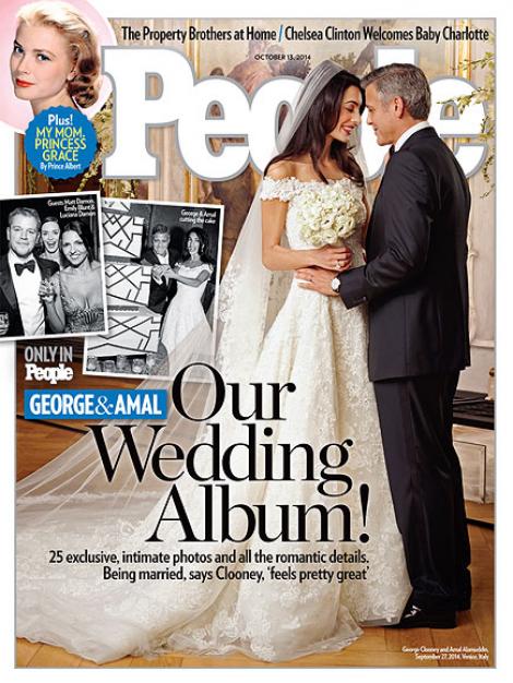 Prima imagine cu Amal Alamuddin în rochie de mirească: Iată cum a strălucit partenera lui George Clooney!