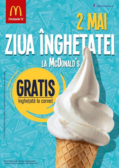 Sărbătorește pe 2 mai Ziua Înghețatei la McDonald’s