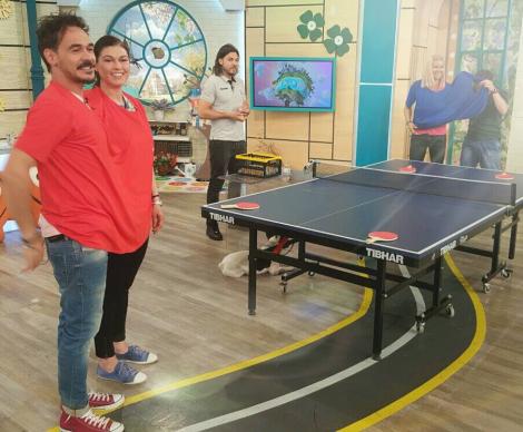 Mayssa Pessoa şi Oana Manea au dat mingea de handbal pe paleta de ping-pong! Demonstrație la dublu cu Răzvaninho și Daninho!