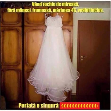 FOTO! A vrut să-si vândă rochia de mireasă și a dat acest anunț! Ceea ce a scris femeia a făcut deliciul internauților: "Am râs cu lacrimi!"